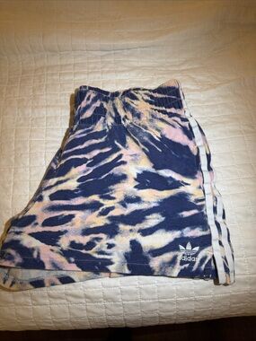 adidas Navy Pink Cream Tie-Dye Athletic Shorts